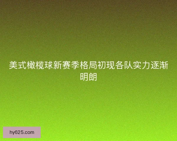 美式橄榄球新赛季格局初现各队实力逐渐明朗